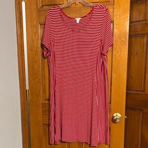 Intro. Red and White Striped Mini Dress